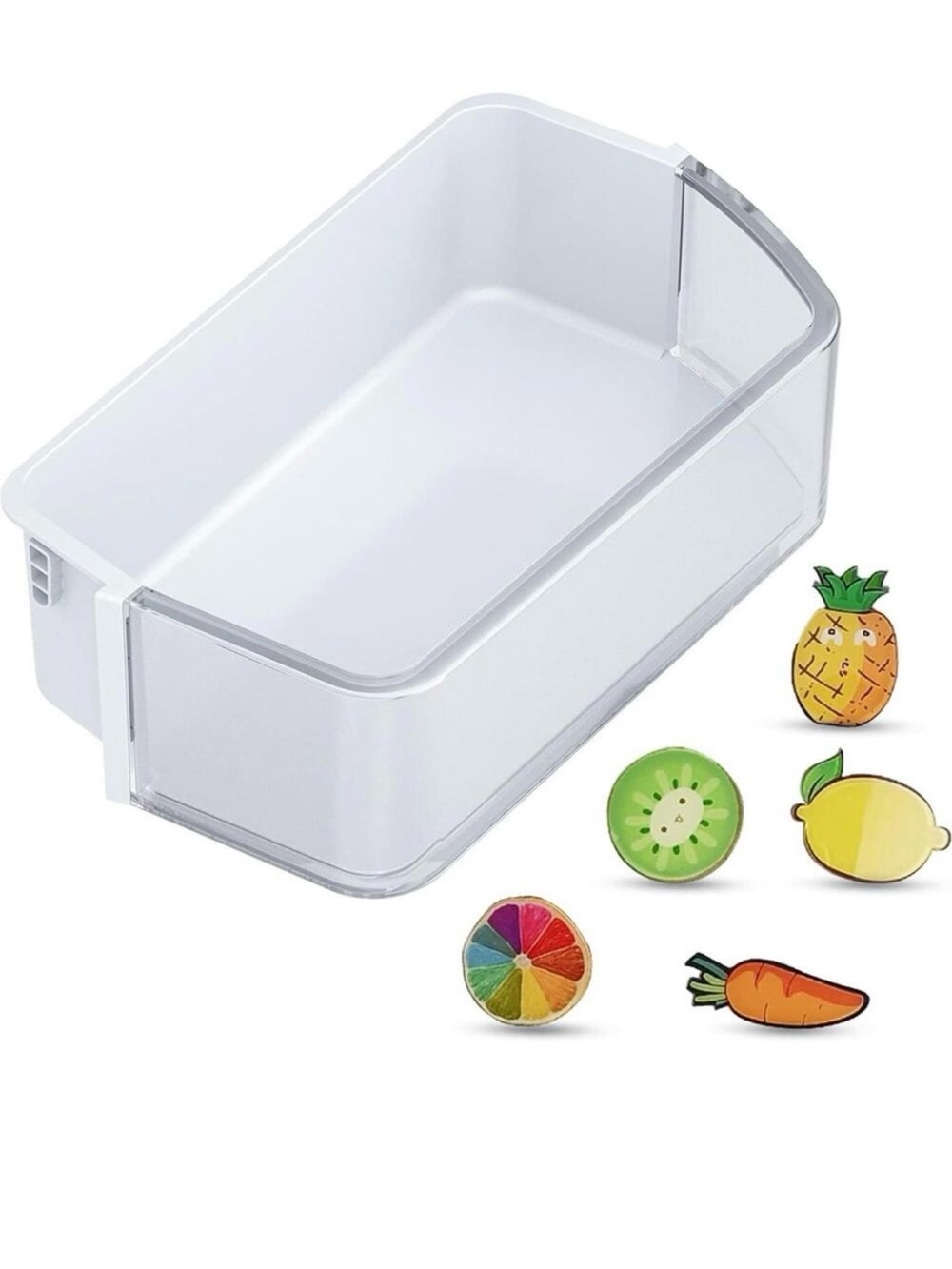 White Plastic Storage Bin with Clear Front — Versatile Home Organizer